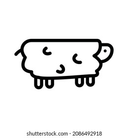 sheep. simple icon design, best used for banner, flayer, or web application. Editable stroke with EPS 10 file format