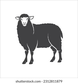Icono simple oveja. Señal de oveja. Icono de silueta de cordero. Ilustración de diseño de ovejas de moda. Ilustración del vector