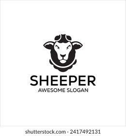 sheep simple mascot logo design illustration