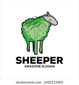 sheep simple mascot logo design illustration