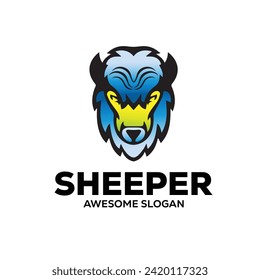 sheep simple mascot logo design illustration