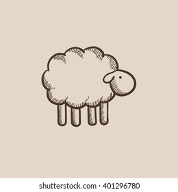 Sheep sketch icon.