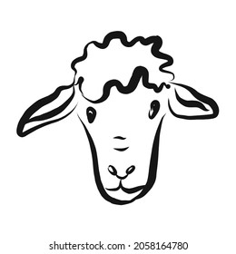 Sheep sketch icon for web, mobile and infographics. Hand drawn sheep icon. Sheep vector icon. Sheep icon isolated on white background.