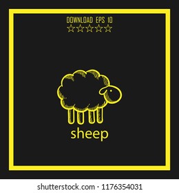 sheep  sketch vector icon
