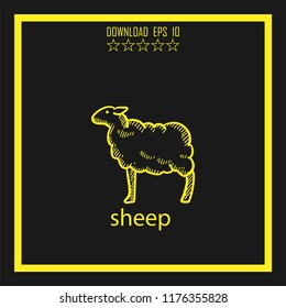 sheep  sketch vector icon