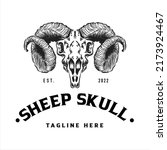 Sheep skull logo, company logo design idea, vector illustration