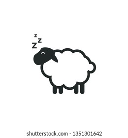 Sheep sleep graphic design template vector isolated illustration