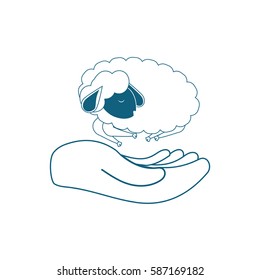 Sheep sleeping cartoon icon vector illustration graphic design