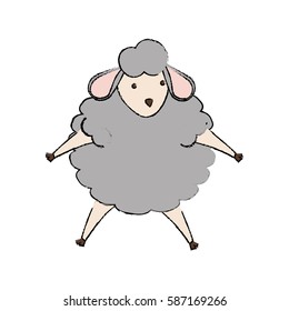 Sheep sleeping cartoon icon vector illustration graphic design