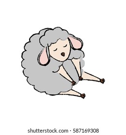 Sheep sleeping cartoon icon vector illustration graphic design