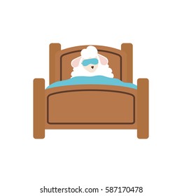 Sheep sleeping cartoon icon vector illustration graphic design