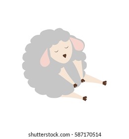 Sheep sleeping cartoon icon vector illustration graphic design