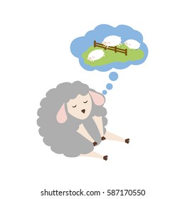 Sheep sleeping cartoon icon vector illustration graphic design