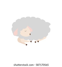 Sheep sleeping cartoon icon vector illustration graphic design