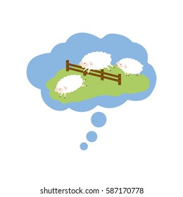 Sheep sleeping cartoon icon vector illustration graphic design