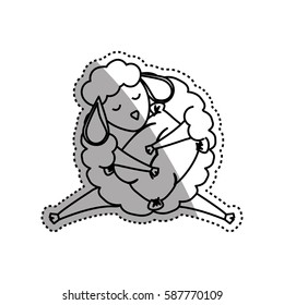 Sheep sleeping cartoon icon vector illustration graphic design