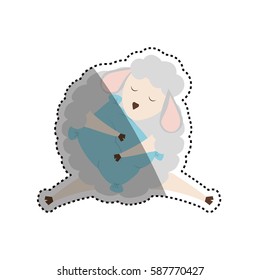 Sheep sleeping cartoon icon vector illustration graphic design