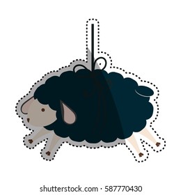 Sheep sleeping cartoon icon vector illustration graphic design