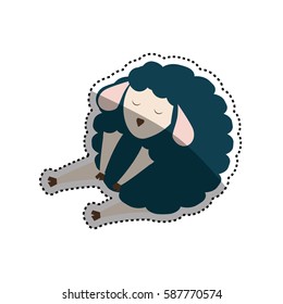 Sheep sleeping cartoon icon vector illustration graphic design