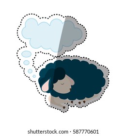Sheep sleeping cartoon icon vector illustration graphic design