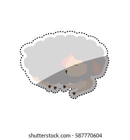 Sheep sleeping cartoon icon vector illustration graphic design