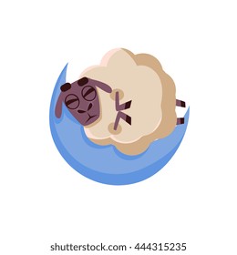 Sheep Sleeping On The Crescent Moon