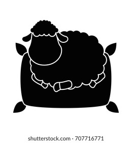 Sheep sleeping on pillow