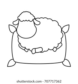 Sheep sleeping on pillow