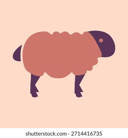 Sheep smart trendy colorful vector handsome design useful Illustration colorful background.eps