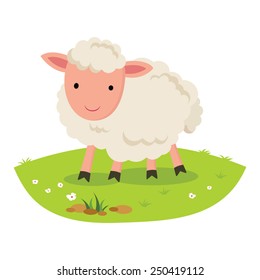 Sheep Smiling. Cheerful Sheep.