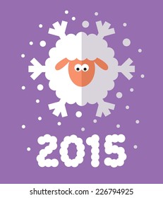 sheep snowflake on violet