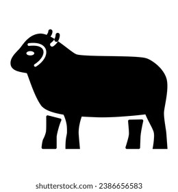 Sheep solid icon, Farm animals concept, lamb sign on white background, silhouette of sheep animal icon in glyph style for mobile concept and web design. Vector graphics