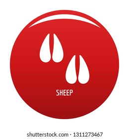 Sheep step icon. Simple illustration of sheep step vector icon for any design red