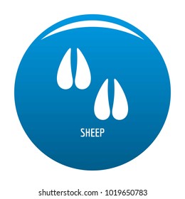 Sheep step icon vector blue circle isolated on white background 