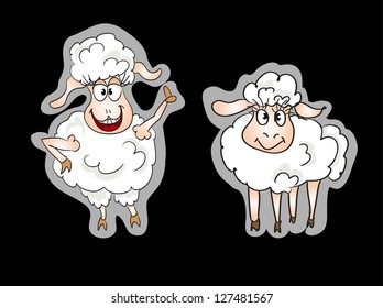 sheep stickers set