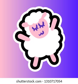 Sheep stitched frame illustration