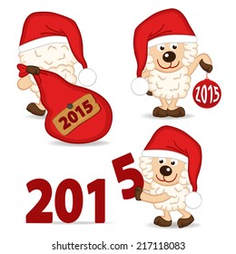 sheep symbol of 2015 year - vector illustration, eps