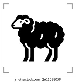 Sheep Symbol Icon Animal Pictogram Full-body Side View Simple And Minimalist