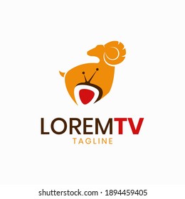 Sheep television media logo template
