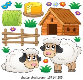 Sheep theme collection 1 - eps10 vector illustration.