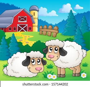 Sheep theme image 1 - eps10 vector illustration.