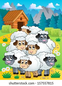 Sheep theme image 4 - eps10 vector illustration.