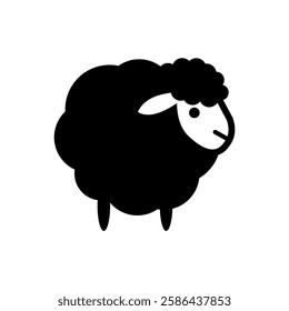 sheep with thick wool logo design