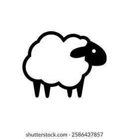 sheep with thick wool logo design