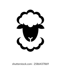 sheep with thick wool logo design