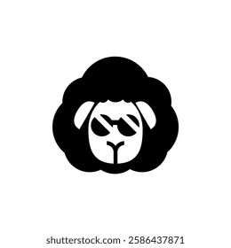 sheep with thick wool logo design