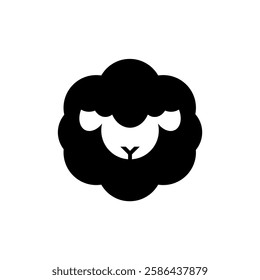 sheep with thick wool logo design