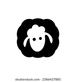 sheep with thick wool logo design