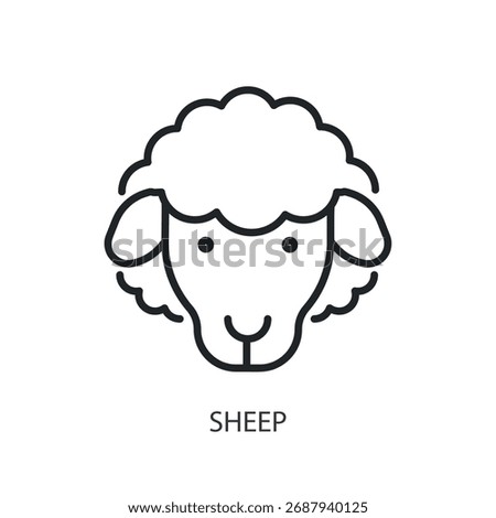 Sheep thin line vector icons.