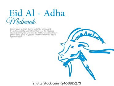 sheep with the title Eid al Adha Mubarak, white background, wallpaper, social media, landing page